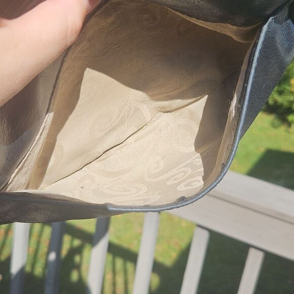 Brighton Black Leather Flower Appliqué Shoulder Bag - Picture 6 of 9